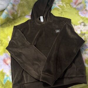 Alo Yoga Velour Espresso Hoodie